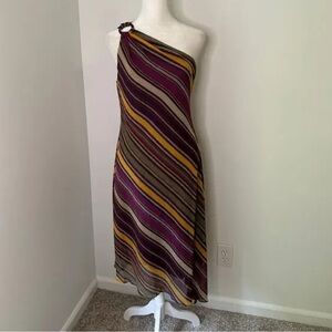 Lauren Ralph Lauren Striped One-Shoulder Dress